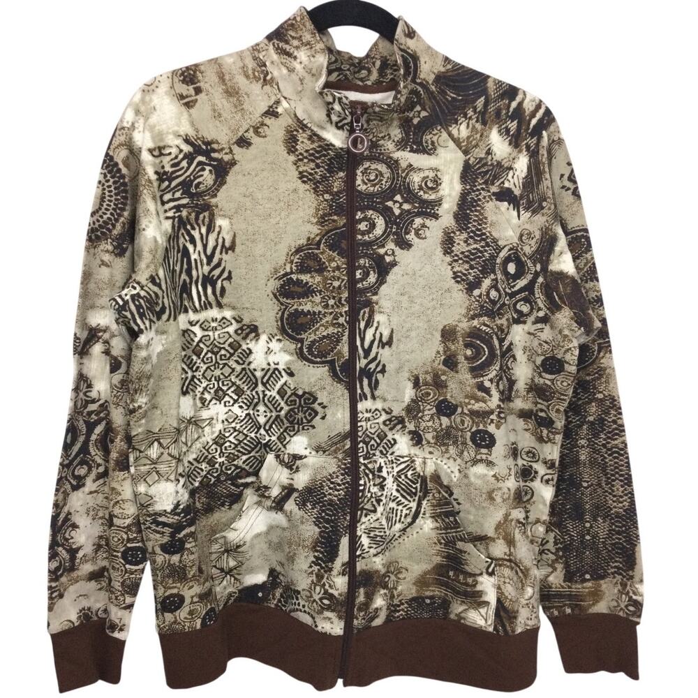 Onque Casuals Native Celestial Mock Neck Full Zip Casual Lightweight Jacket XL